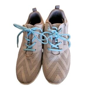 Vionic Lyla Shoes Womens 9.5 Gray Teal Orthotic Comfort Walking Athletic